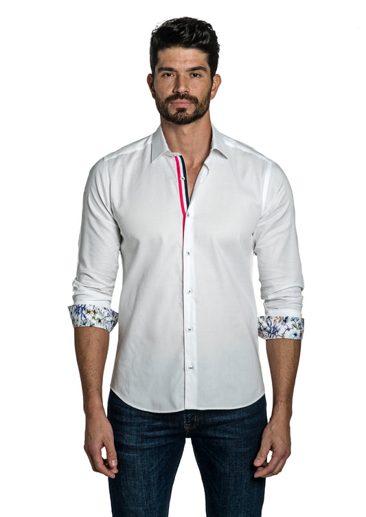 White Long Sleeve Shirt T-6709