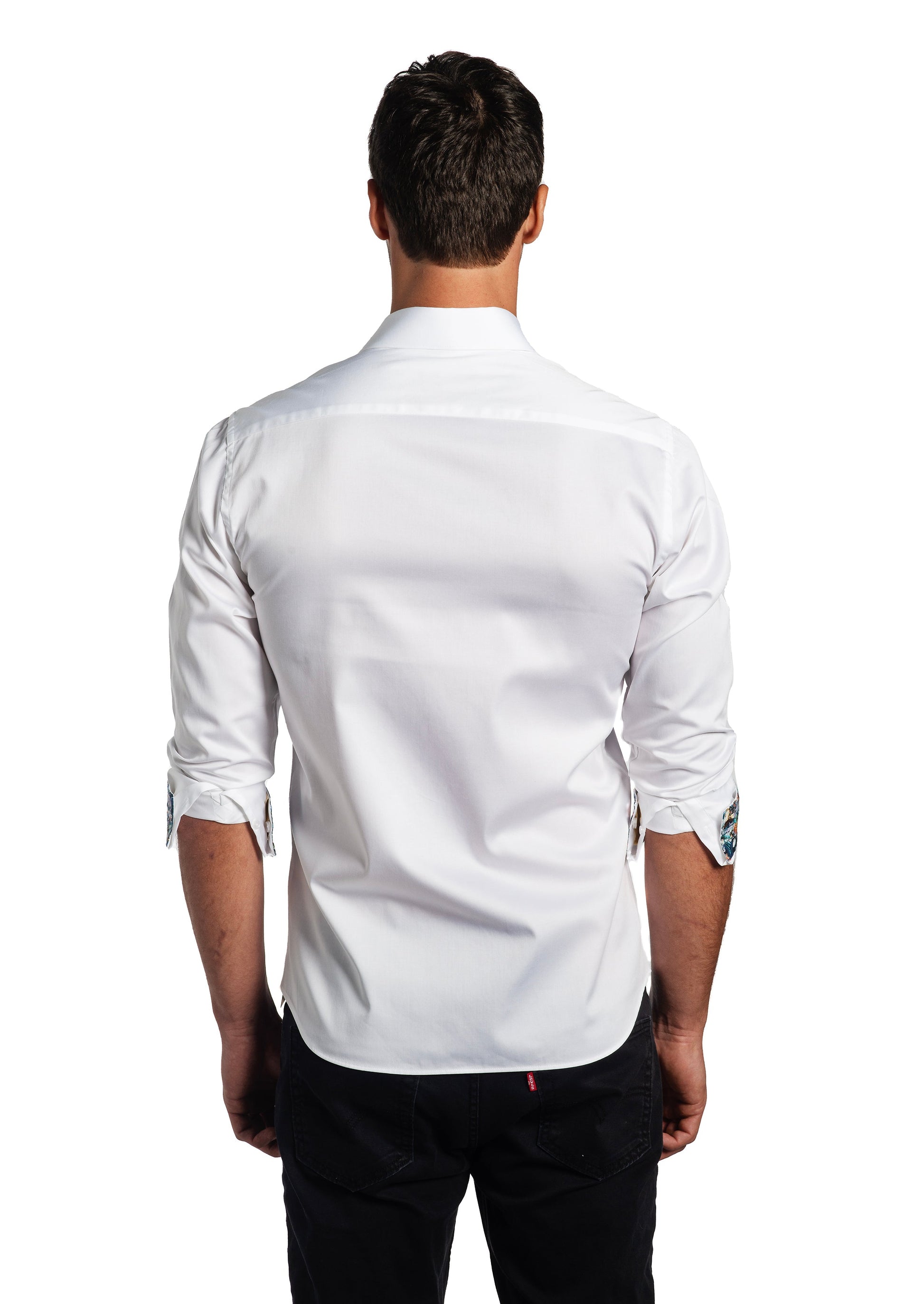 White Long Sleeve Shirt T-6710 Back