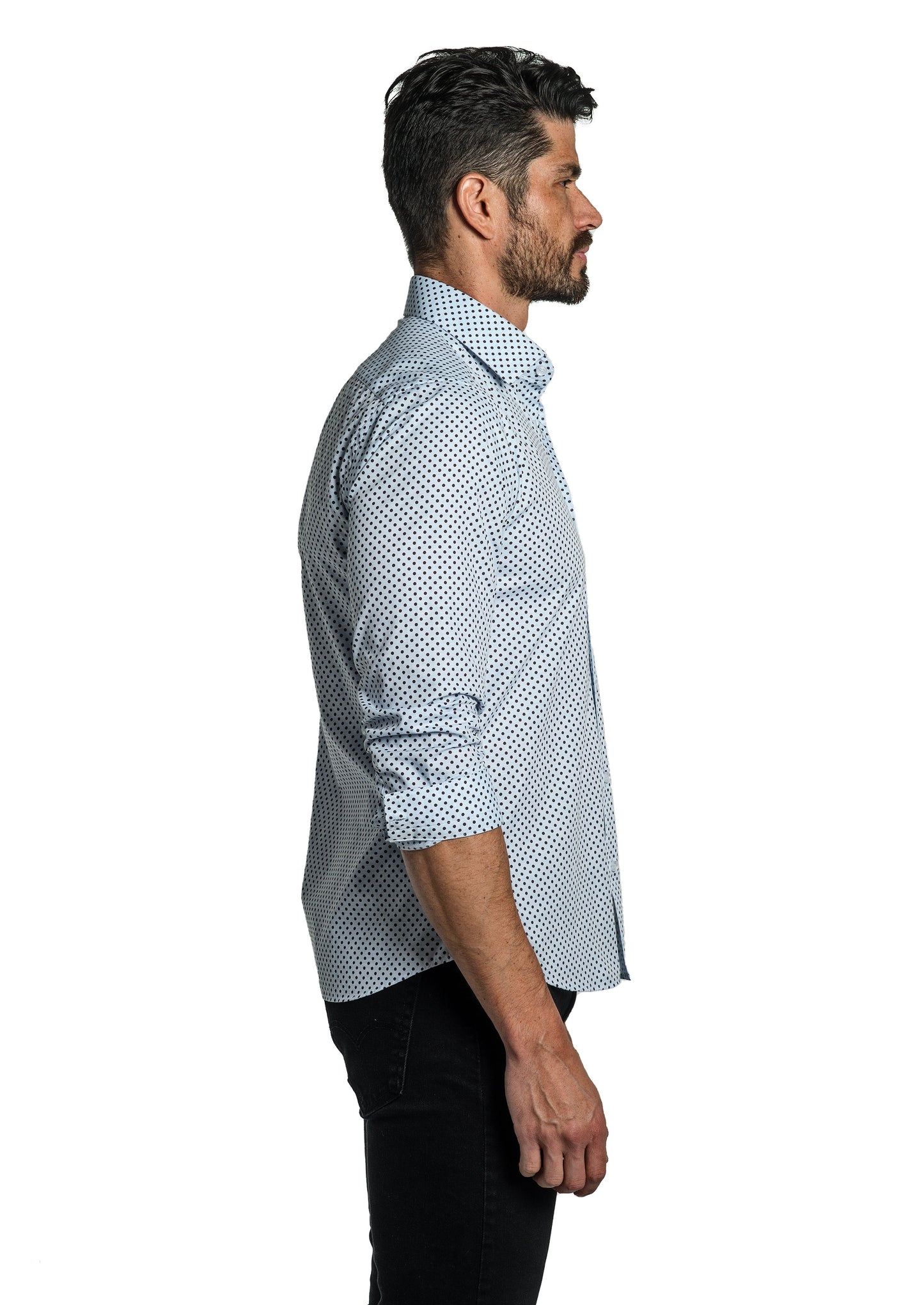 Light Blue Long Sleeve Shirt T-6760 Side