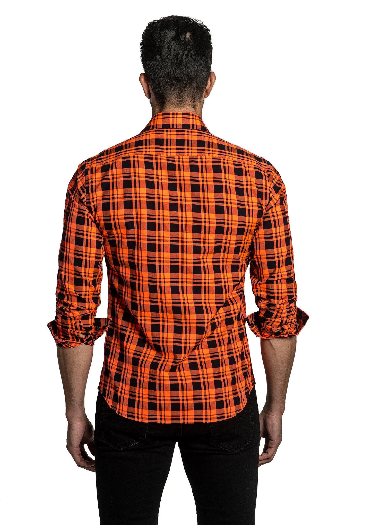 Red Check Long Sleeve Shirt T-6769 Back