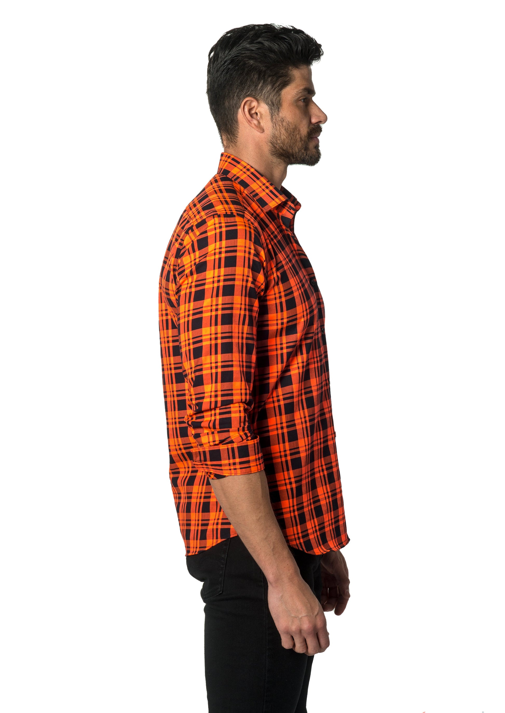 Red Check Long Sleeve Shirt T-6769 Side