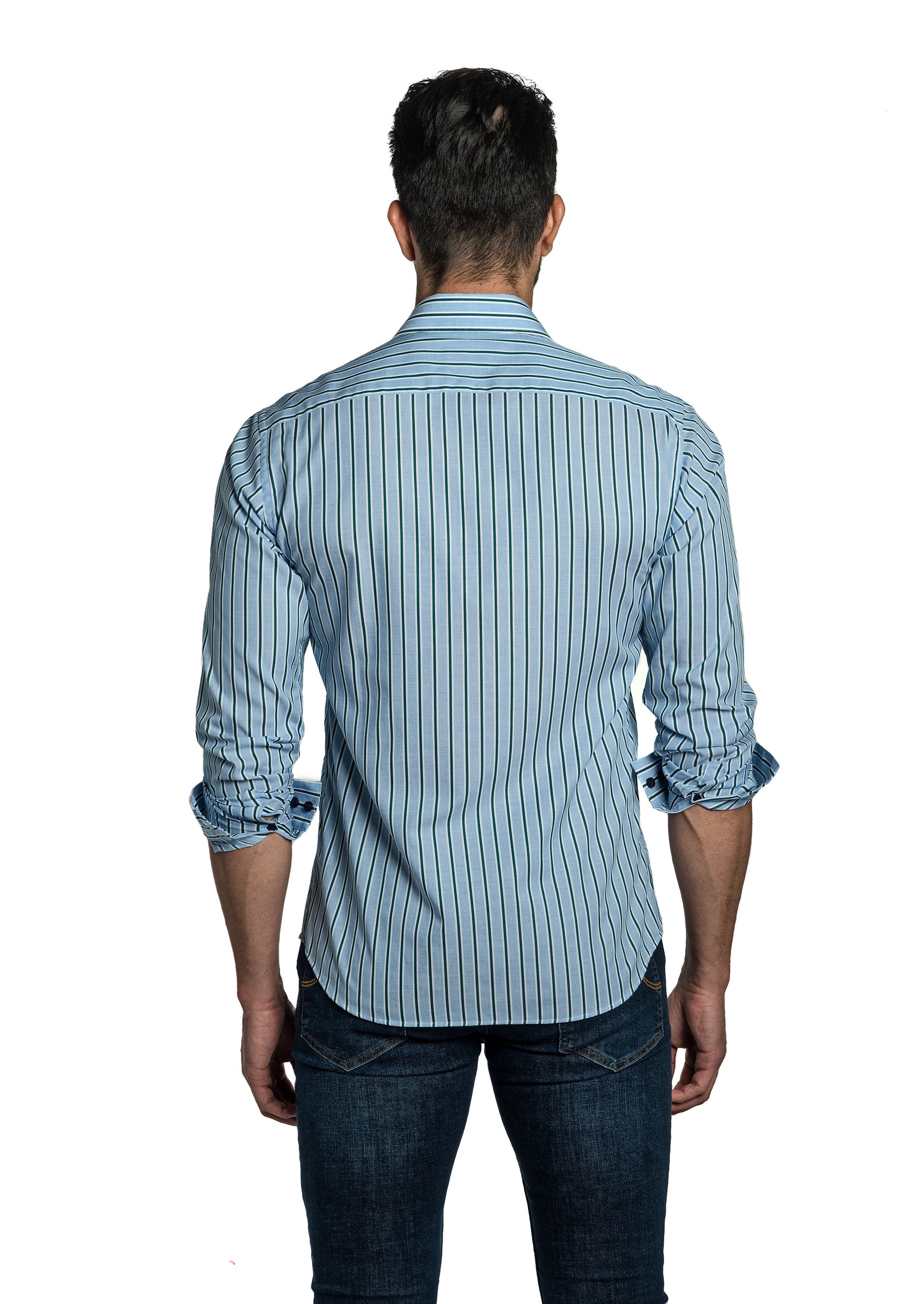 Blue Stripes Long Sleeve Shirt T-6774 Back