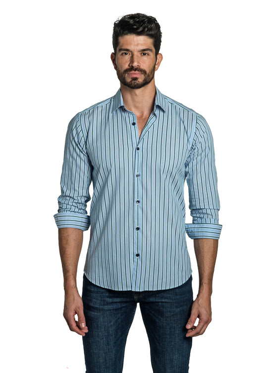 Blue Stripes Long Sleeve Shirt T-6774 Front