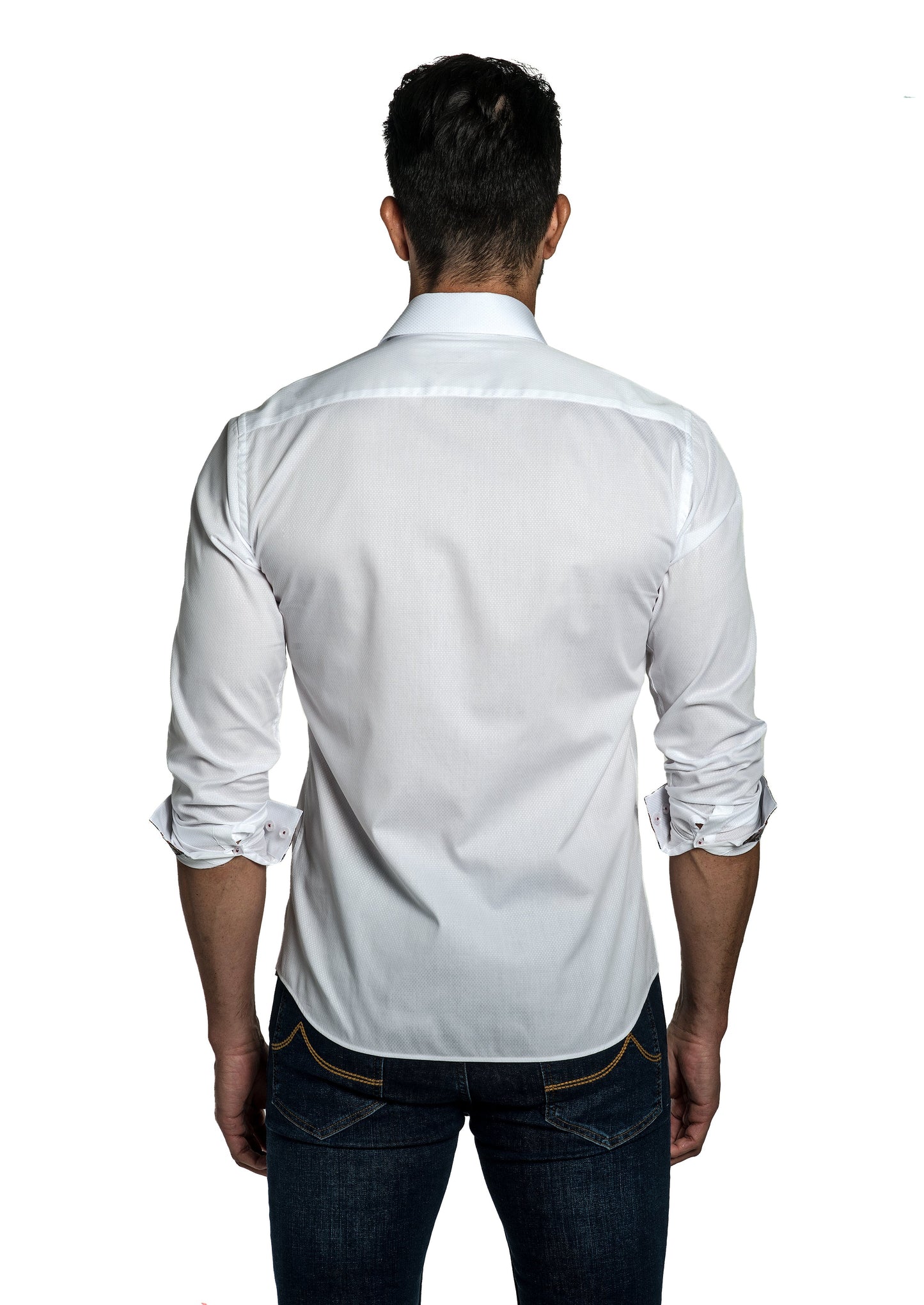 White Long Sleeve Shirt T-6782 Back