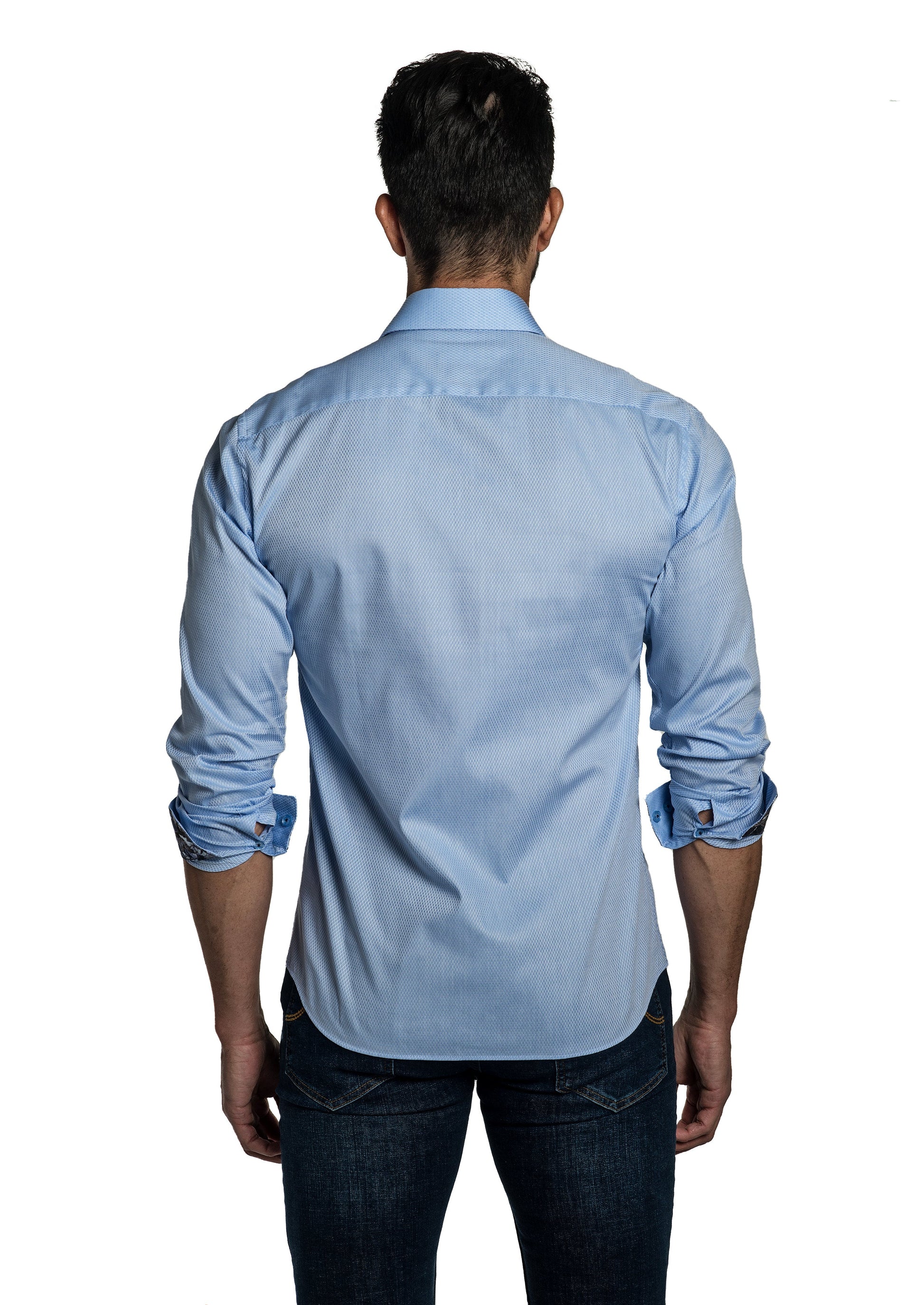 Blue Long Sleeve Shirt T-6784 Back