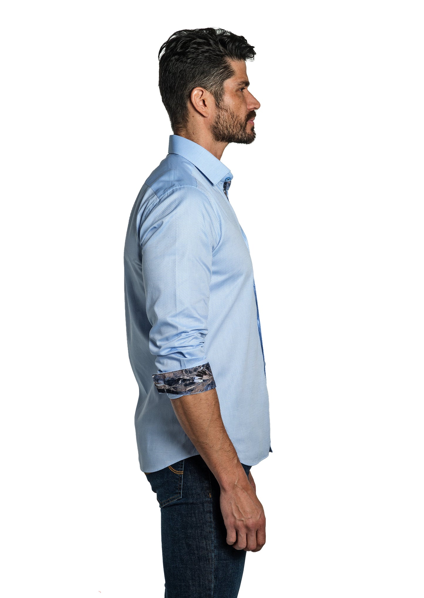 Blue Long Sleeve Shirt T-6784 Side
