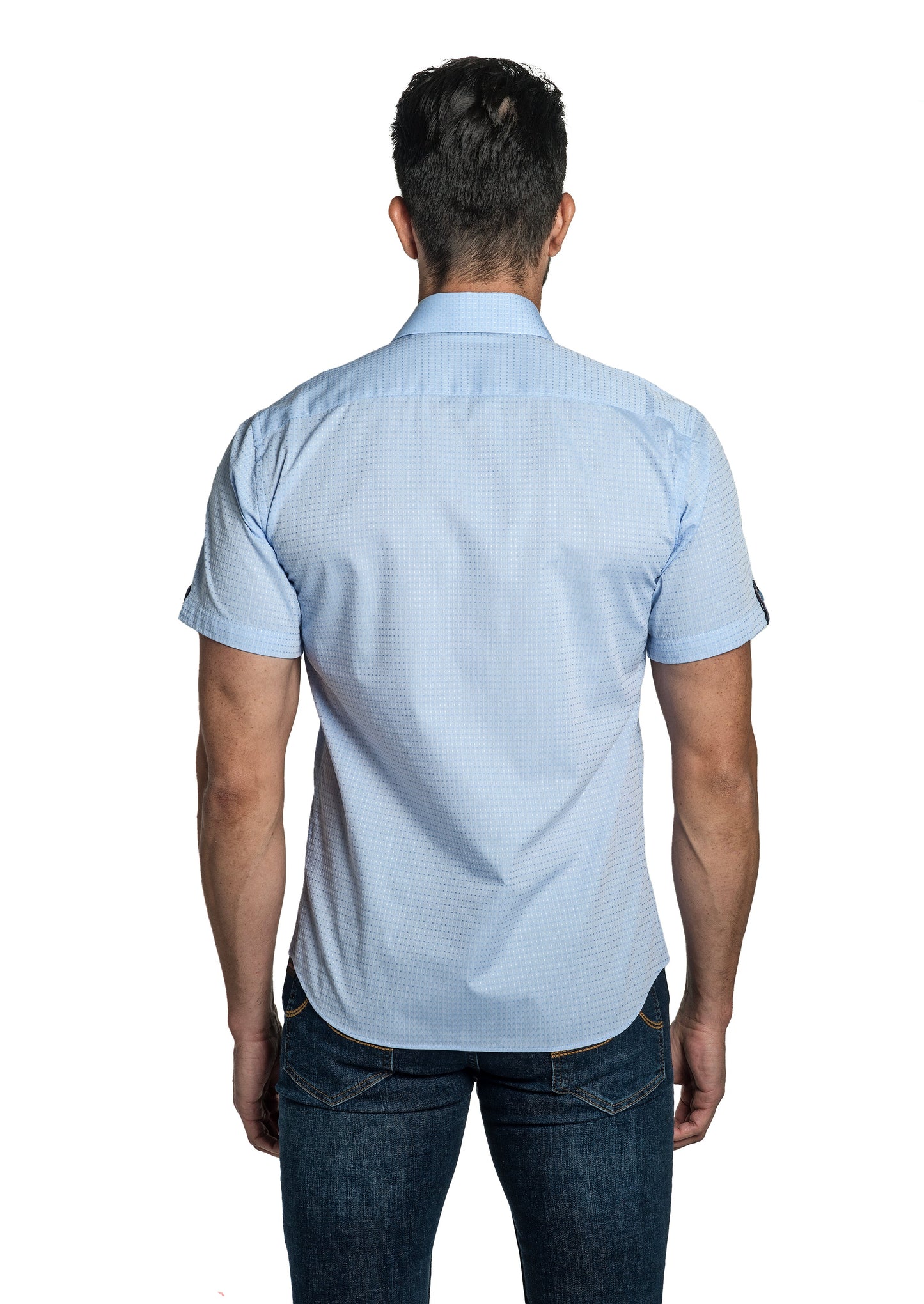 Light Blue Short Sleeve Shirt T-6786SS Back
