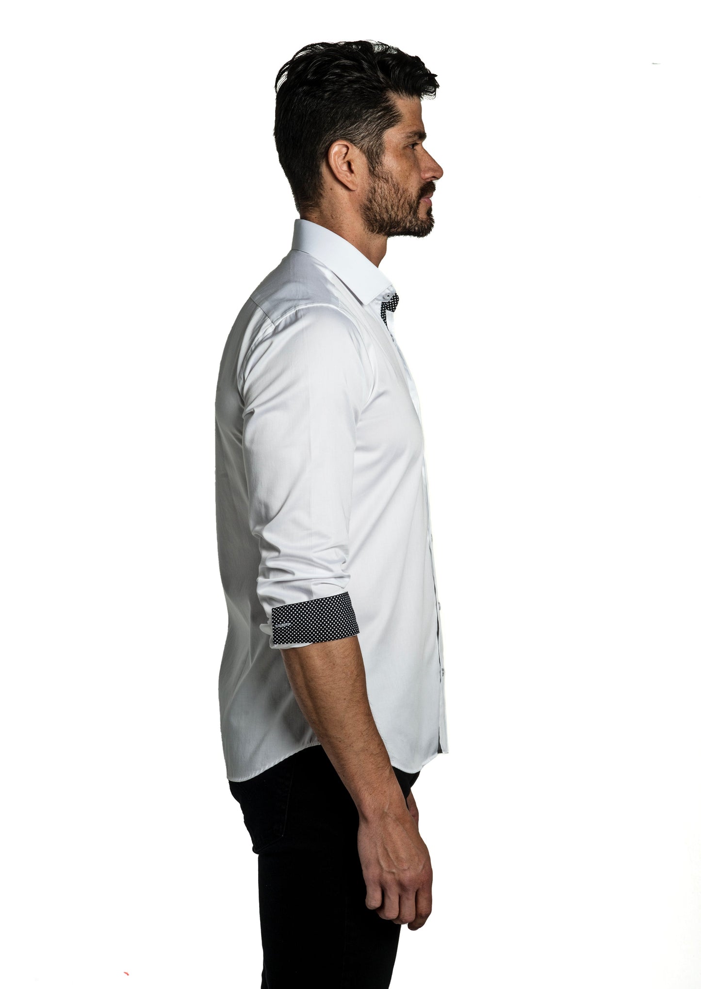 White Long Sleeve Shirt T-6788 Side