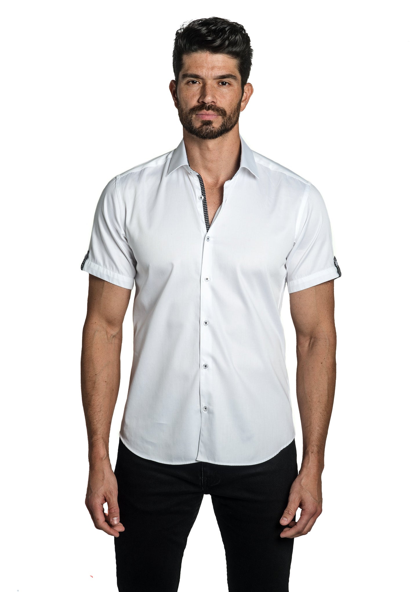White Short Sleeve Shirt T-6788SS Front