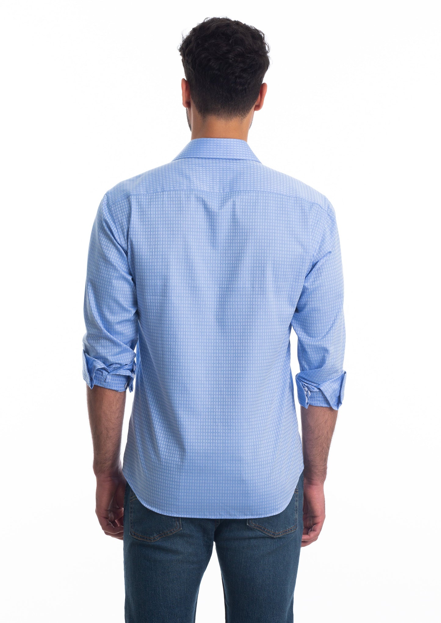 Blue Long Sleeve Shirt T-6801 Back
