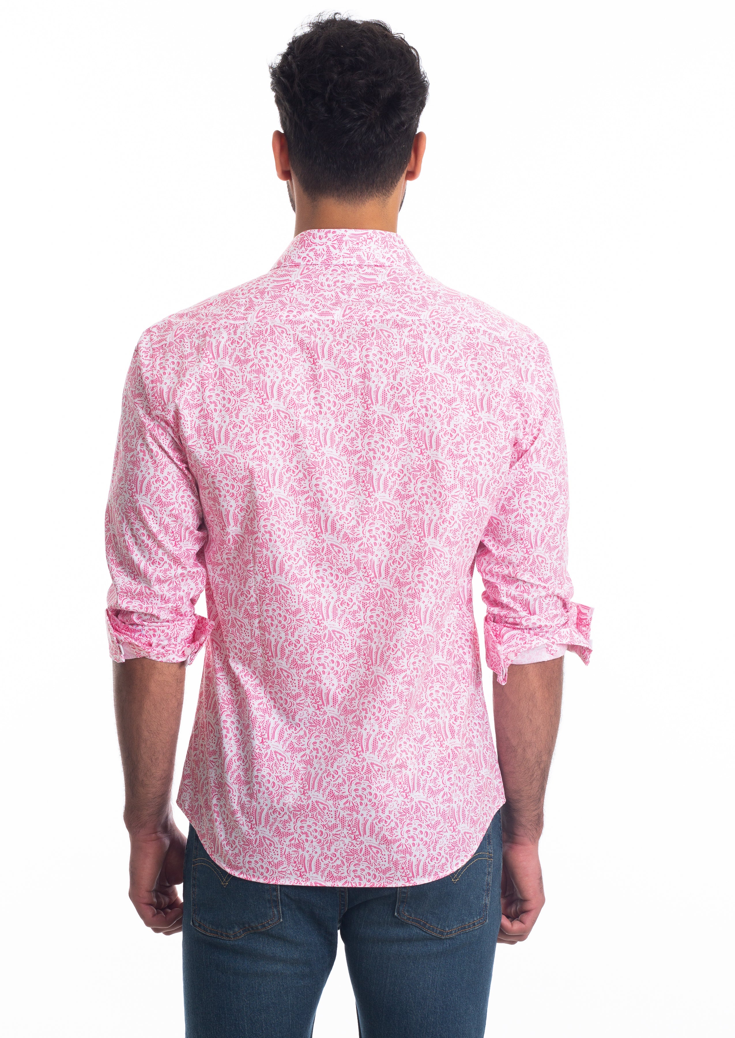 Mens pink paisley deals western shirt