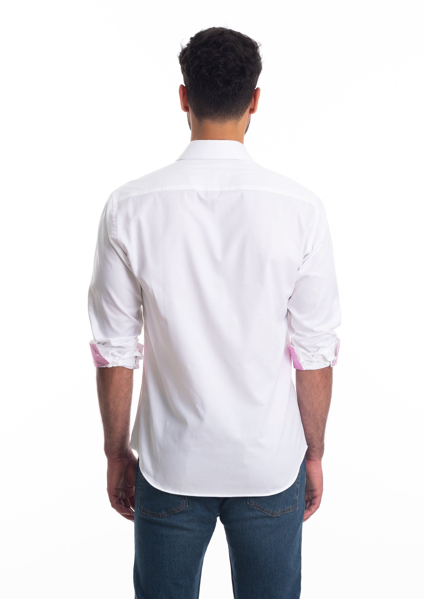 White Long Sleeve Shirt T-6817 Back