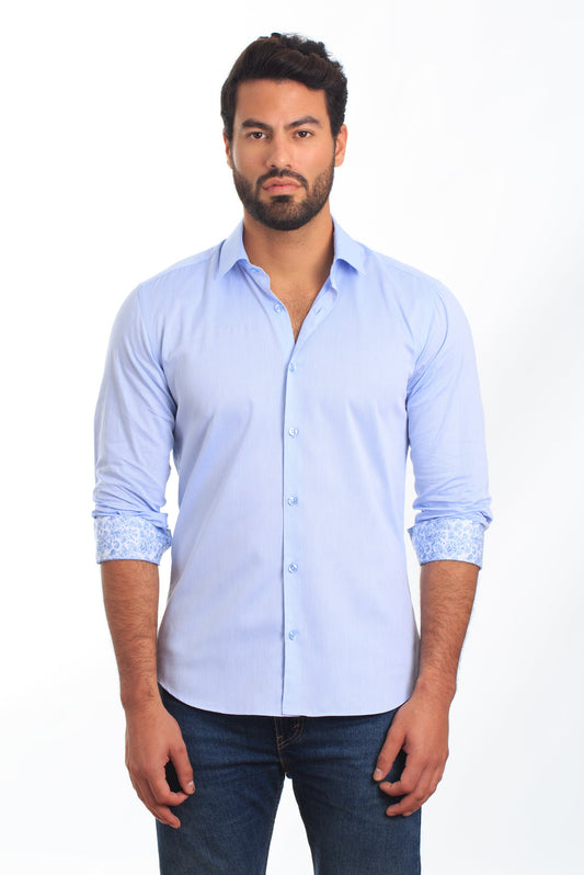 Navy Long Sleeve Shirt T-6844 Front