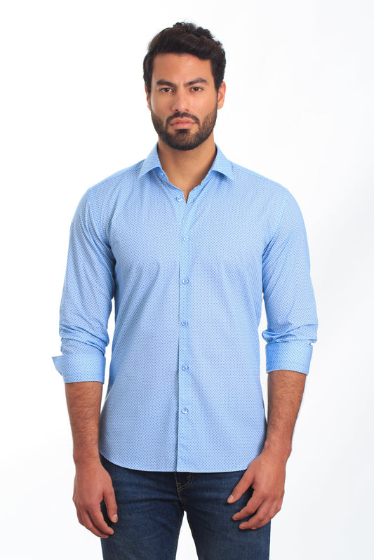 Light Blue Long Sleeve Shirt T-6849 Front