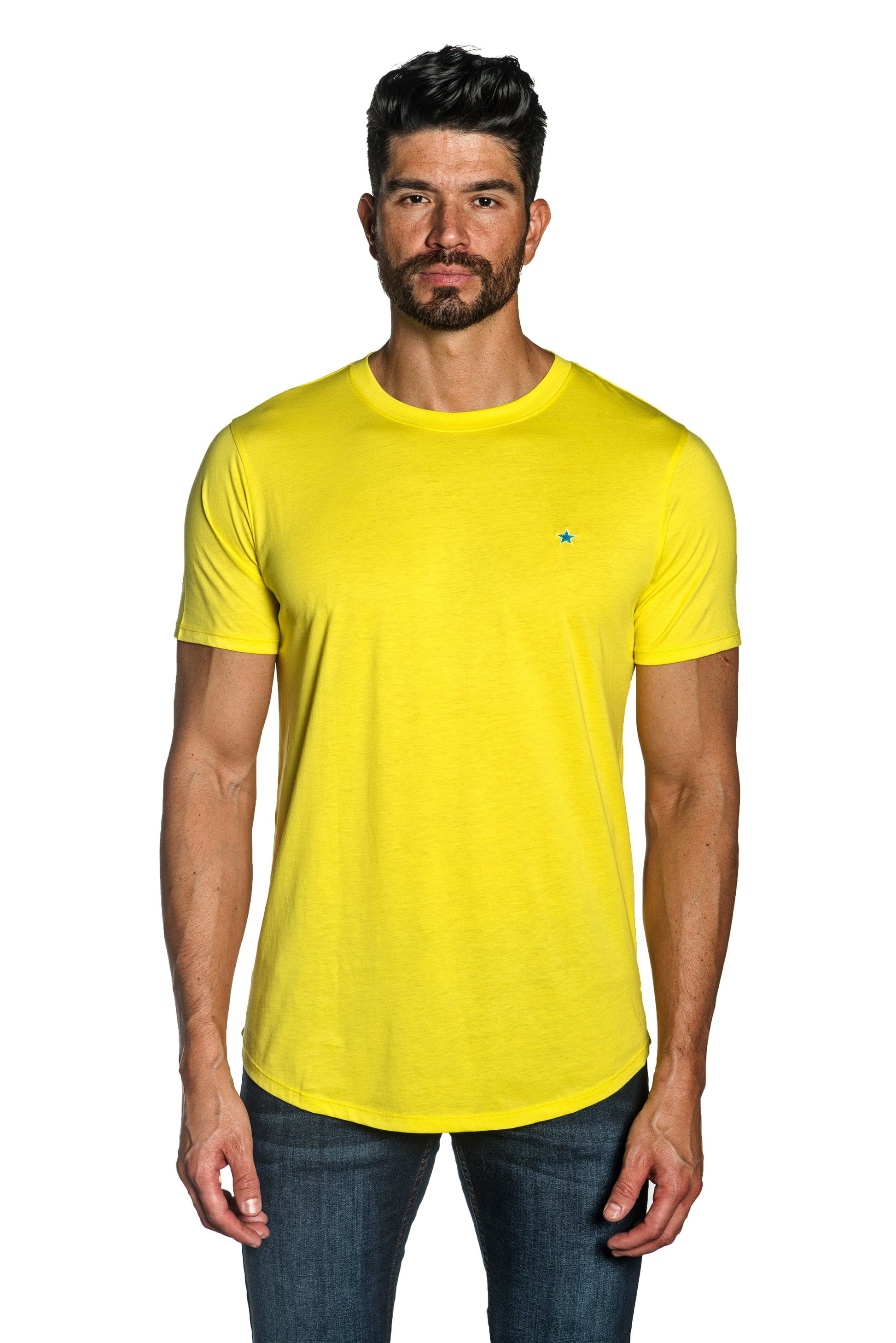 Yellow Mens Tee With Star Embroidery TEE-20.