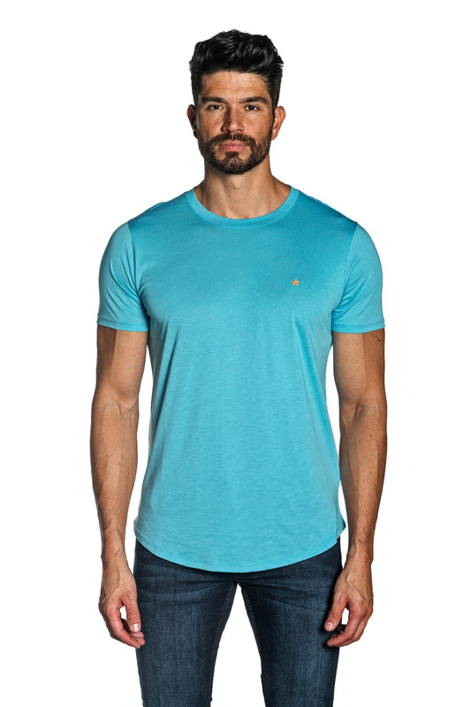 Turquoise Mens Tee With Star Embroidery TEE-22.