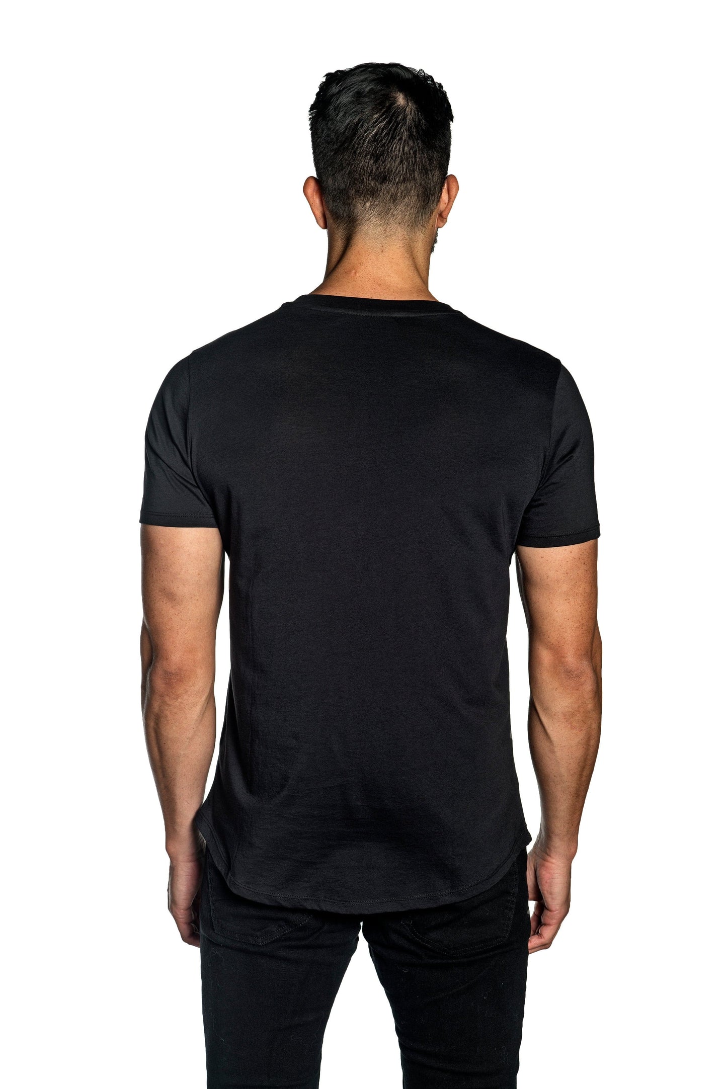 Black Mens Tee With Star Embroidery TEE-29.