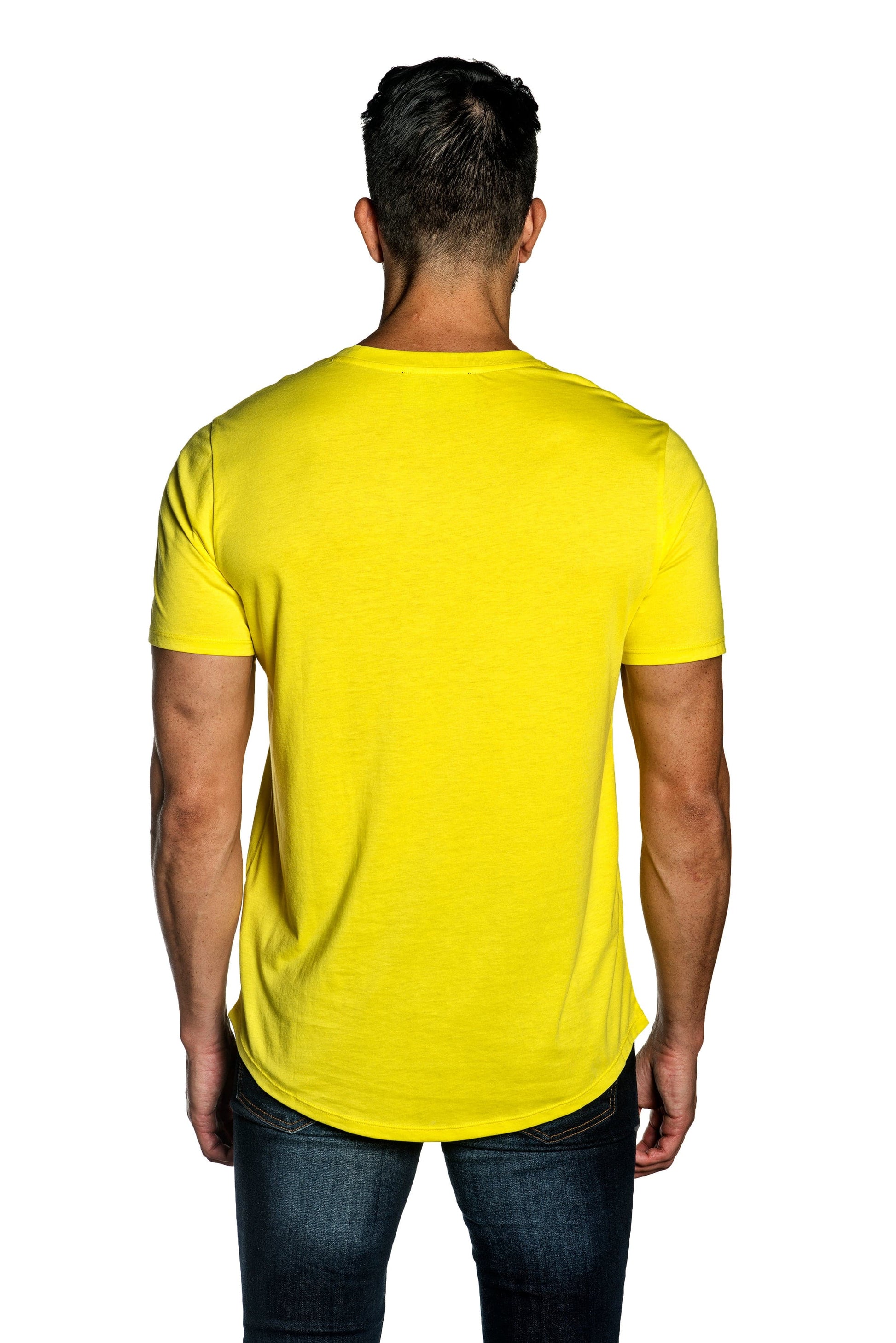 Yellow Mens Tee With Lightning Embroidery TEE-30.