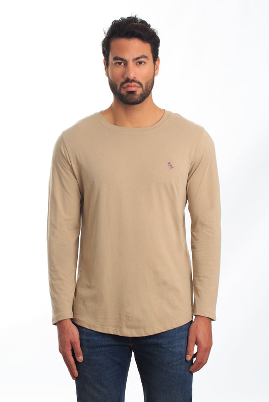 Sand Long Sleeve T-Shirt TEL-111 Front